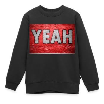 Yeah Comic Ziegelsteinmauer Graffiti - Kinder Premium Organic Sweatshirt - Schwarz - Vorne - AI Model Kid Female (0cm)