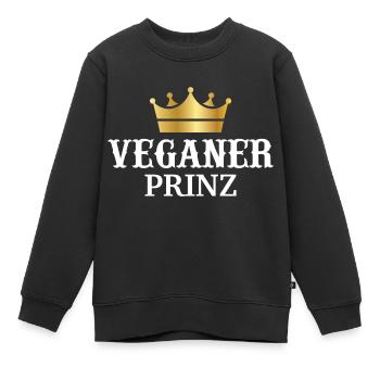 Veganer Prinz - Kinder Premium Organic Sweatshirt - Schwarz - Vorne - AI Model Kid Female (0cm)