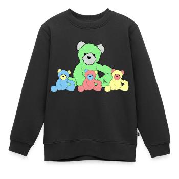 Teddy - Sweat Premium enfant bio - noir - Devant - AI Model Kid Female (0cm)