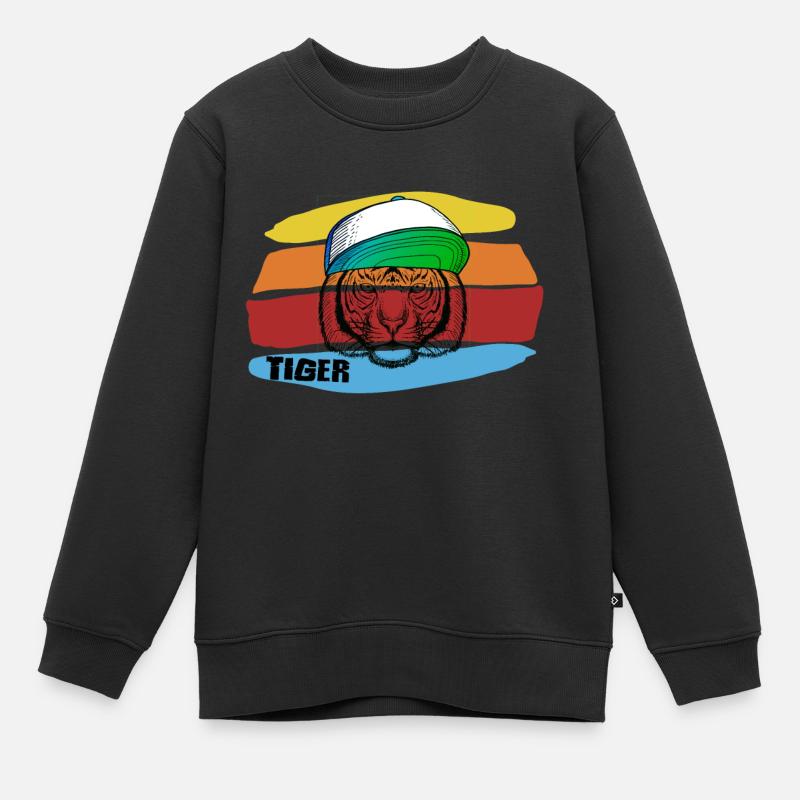 Tiger - Kinder Premium Organic Sweatshirt - Schwarz
