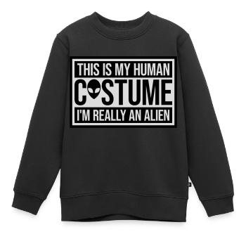 Citation extraterrestre de costume humain - Sweat Premium enfant bio - noir - Devant - AI Model Kid Female (0cm)