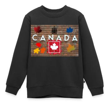 Kanada, Ahornblatt. - Kinder Premium Organic Sweatshirt - Schwarz - Vorne - AI Model Kid Female (0cm)