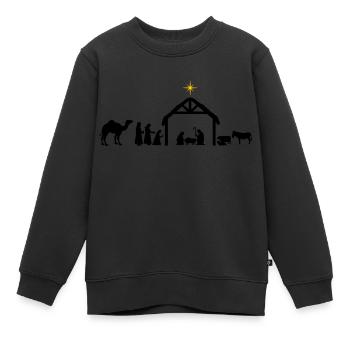 Krippe - Kinder Premium Organic Sweatshirt - Schwarz - Vorne - AI Model Kid Female (0cm)