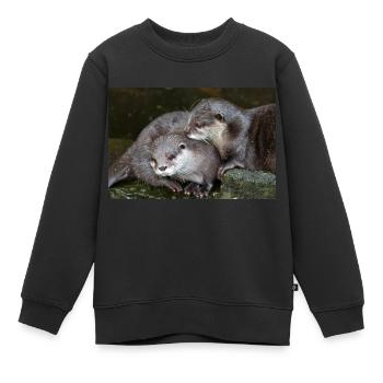 Asiatischer Kleinkrallenotter Zwergotter - Kinder Premium Organic Sweatshirt - Schwarz - Vorne - AI Model Kid Female (0cm)