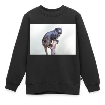Tamarin à manteau noir Schwarzrückentamarin - Sweat Premium enfant bio - noir - Devant - AI Model Kid Female (0cm)
