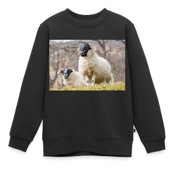 Mouton (en allemand Schaf) Ovis en Irlande - Sweat Premium enfant bio - noir - Devant - AI Model Kid Female (0cm)