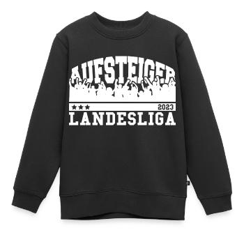 Aufsteiger 2023 Landesliga Aufstieg Fußball - Kinder Premium Organic Sweatshirt - Schwarz - Vorne - AI Model Kid Female (0cm)