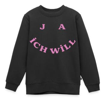 Ja Ich Will - Kinder Premium Organic Sweatshirt - Schwarz - Vorne - AI Model Kid Female (0cm)