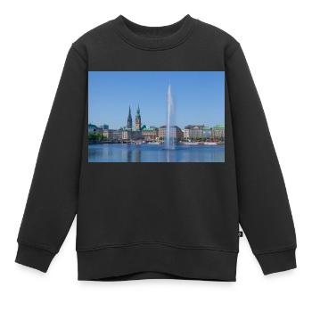 Binnenalster - Kinder Premium Organic Sweatshirt - Schwarz - Vorne - AI Model Kid Female (0cm)