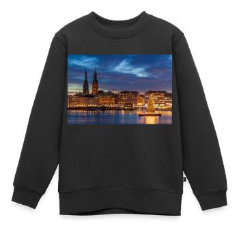 Binnenalster - Kinder Premium Organic Sweatshirt - Schwarz - Vorne - AI Model Kid Female (0cm)