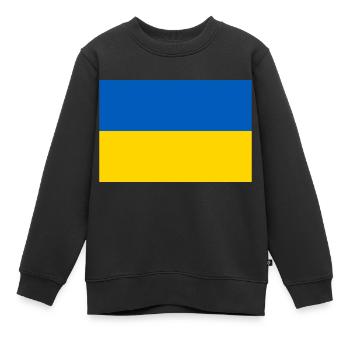 Flagge Ukraine - Kinder Premium Organic Sweatshirt - Schwarz - Vorne - AI Model Kid Female (0cm)