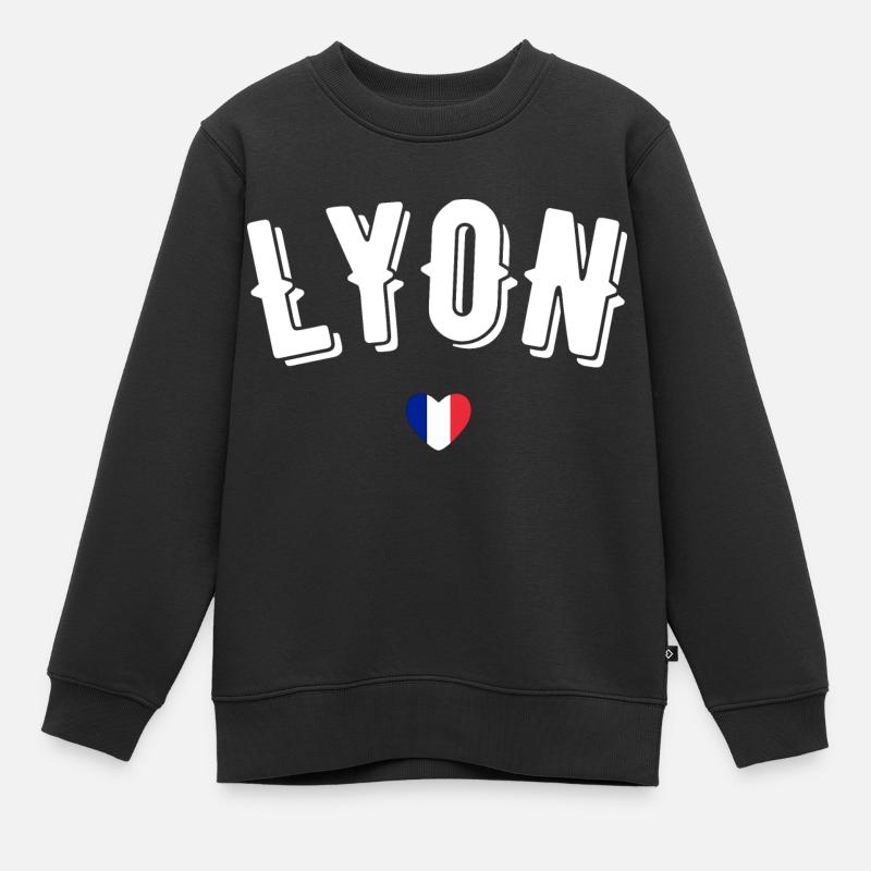 Lyon - Sweat Premium enfant bio - noir