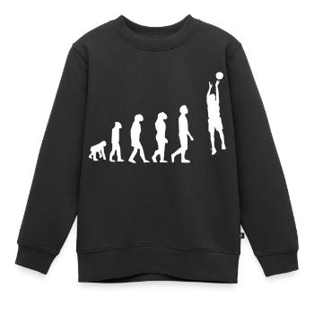 Basket évolution - Sweat Premium enfant bio - noir - Devant - AI Model Kid Female (0cm)
