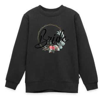 Bride Schriftzug mit schöner Umrandung - Kinder Premium Organic Sweatshirt - Schwarz - Vorne - AI Model Kid Female (0cm)