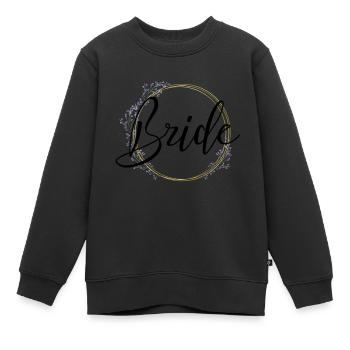 Bride Schriftzug mit schöner Umrandung - Kinder Premium Organic Sweatshirt - Schwarz - Vorne - AI Model Kid Female (0cm)