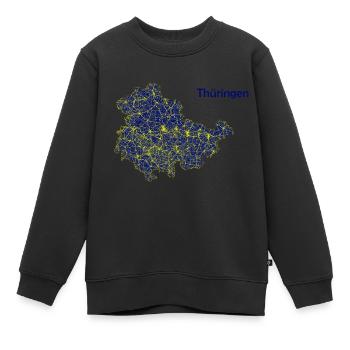 Karte Bundesland Thüringen Straßenkarte - Kinder Premium Organic Sweatshirt - Schwarz - Vorne - AI Model Kid Female (0cm)