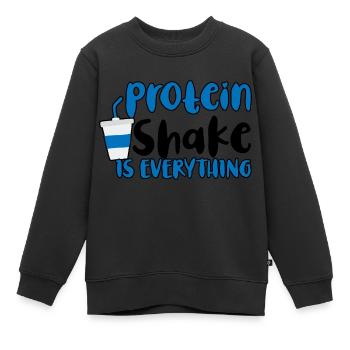 Shake protéiné est tout 2 - Sweat Premium enfant bio - noir - Devant - AI Model Kid Female (0cm)