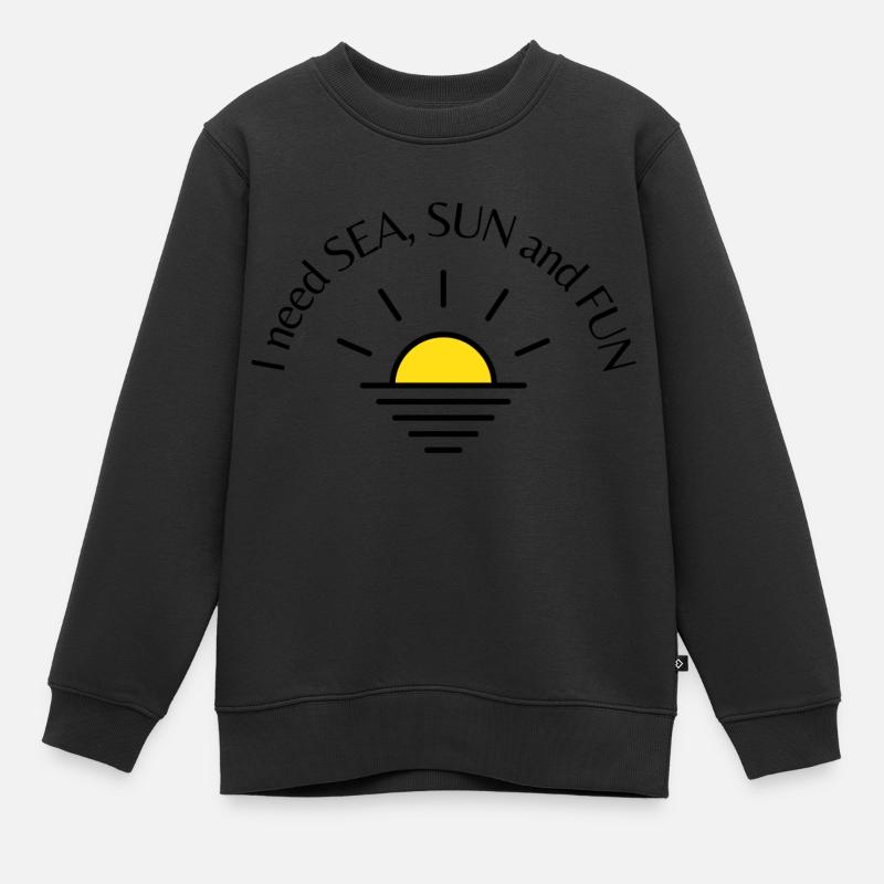 Soleil mer et plaisir - Sweat Premium enfant bio - noir