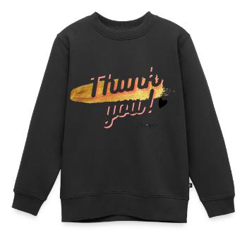 Thank you - Kinder Premium Organic Sweatshirt - Schwarz - Vorne - AI Model Kid Female (0cm)