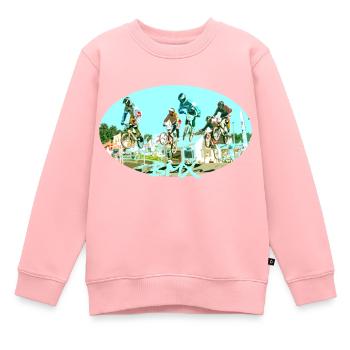 BMX Rennen - Kinder Premium Organic Sweatshirt - Rosa - Vorne - AI Model Kid Female (0cm)
