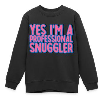 Yes, I'm A Professional Snuggler 2 - Kinder Premium Organic Sweatshirt - Schwarz - Vorne - AI Model Kid Female (0cm)
