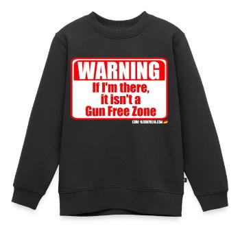 Gun Free Zone Warning - Kinder Premium Organic Sweatshirt - Schwarz - Vorne - AI Model Kid Female (0cm)