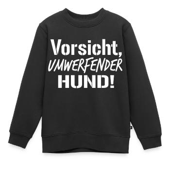 PUG - Hunde Spruch - Kinder Premium Organic Sweatshirt - Schwarz - Vorne - AI Model Kid Female (0cm)