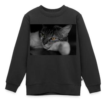 Die Katze mit dem schrecklichen Blick - Kinder Premium Organic Sweatshirt - Schwarz - Vorne - AI Model Kid Female (0cm)