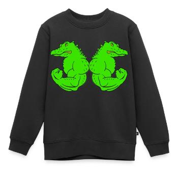 strong crocodiles - Kinder Premium Organic Sweatshirt - Schwarz - Vorne - AI Model Kid Female (0cm)