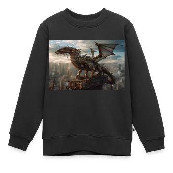 Dragon 1 - Sweat Premium enfant bio - noir - Devant - AI Model Kid Female (0cm)