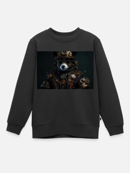 Panda 4 - Sweat Premium enfant bio - noir