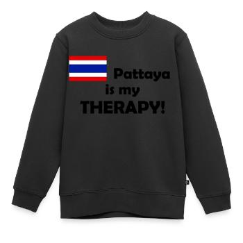 Pattaya is my Therapy - Kinder Premium Organic Sweatshirt - Schwarz - Vorne - AI Model Kid Female (0cm)