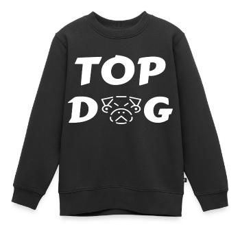 TOP DOG - Kinder Premium Organic Sweatshirt - Schwarz - Vorne - AI Model Kid Female (0cm)