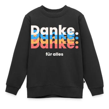 Black and Beige Colorful Typography T Shirt 1 1 - Kinder Premium Organic Sweatshirt - Schwarz - Vorne - AI Model Kid Female (0cm)