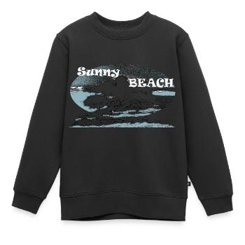 Plage ensoleillée - Sweat Premium enfant bio - noir - Devant - AI Model Kid Female (0cm)