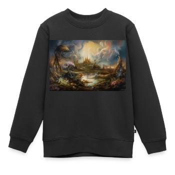 Cadeau Epic Fantasyland 1 - Sweat Premium enfant bio - noir - Devant - AI Model Kid Female (0cm)