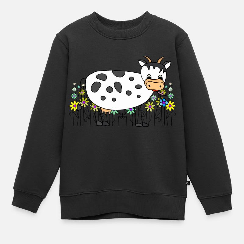 Vache - Sweat Premium enfant bio - noir