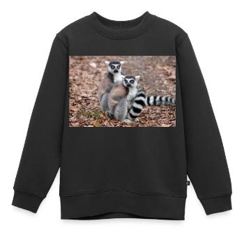 Lémurien à queue annelée (en allemand Katta) Lémurien catta - Sweat Premium enfant bio - noir - Devant - AI Model Kid Female (0cm)
