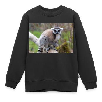 Lémurien à queue annelée (en allemand Katta) Lémurien catta - Sweat Premium enfant bio - noir - Devant - AI Model Kid Female (0cm)