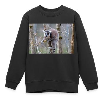 Lémurien à queue annelée (en allemand Katta) Lémurien catta - Sweat Premium enfant bio - noir - Devant - AI Model Kid Female (0cm)