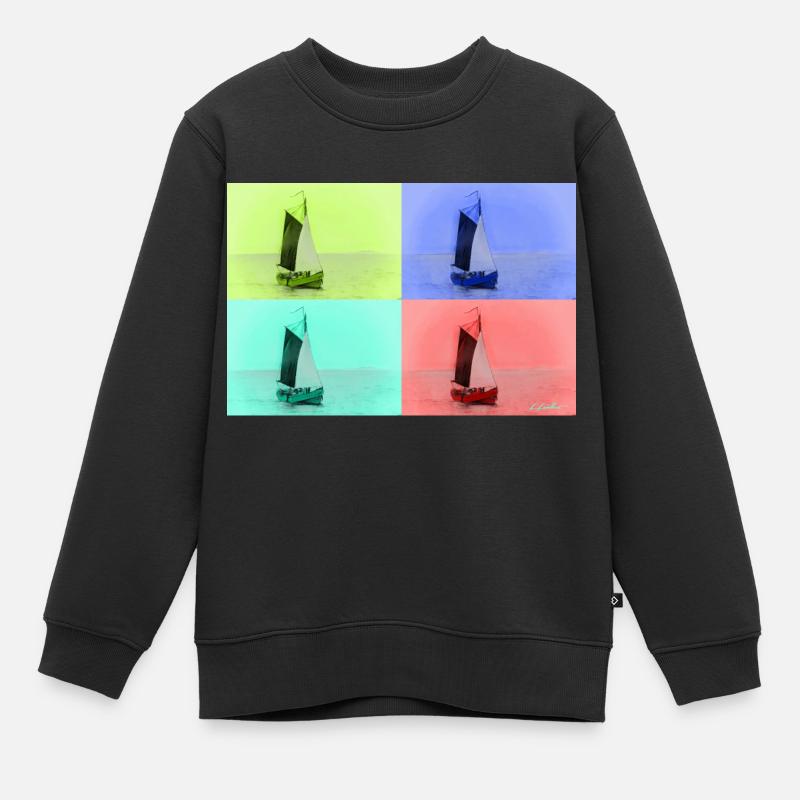 Voilier pop art - Sweat Premium enfant bio - noir
