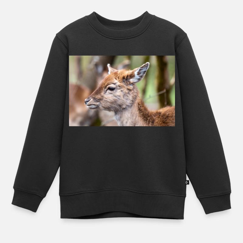 Damhirsch Damwild Dama - Kinder Premium Organic Sweatshirt - Schwarz