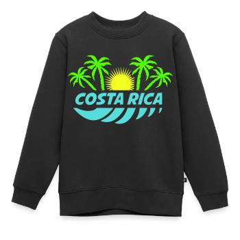costa rica - Kinder Premium Organic Sweatshirt - Schwarz - Vorne - AI Model Kid Female (0cm)