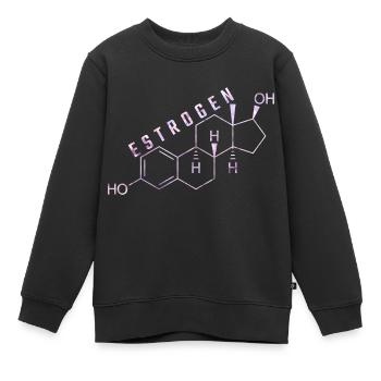 molécule d’œstrogène - Sweat Premium enfant bio - noir - Devant - AI Model Kid Female (0cm)