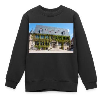 Rathaus Quedlinburg Sachsen-Anhalt - Kinder Premium Organic Sweatshirt - Schwarz - Vorne - AI Model Kid Female (0cm)