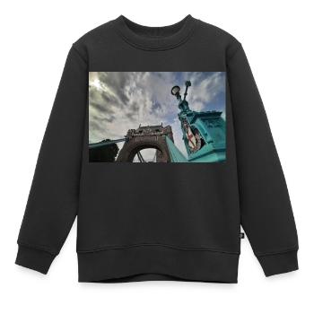 Tower Bridge London mit bewölktem Himmel - Kinder Premium Organic Sweatshirt - Schwarz - Vorne - AI Model Kid Female (0cm)