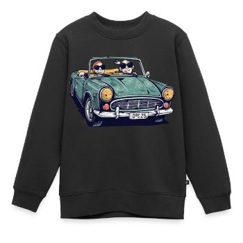 Denise und Roger im Cabrio - Kinder Premium Organic Sweatshirt - Schwarz - Vorne - AI Model Kid Female (0cm)