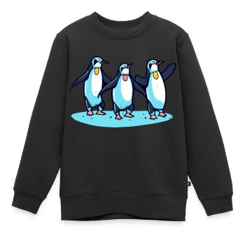 Pinguine feiern - Kinder Premium Organic Sweatshirt - Schwarz - Vorne - AI Model Kid Female (0cm)