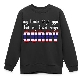 Mon cœur dit Curry thaïlandais - Sweat Premium enfant bio - noir - Devant - AI Model Kid Female (0cm)
