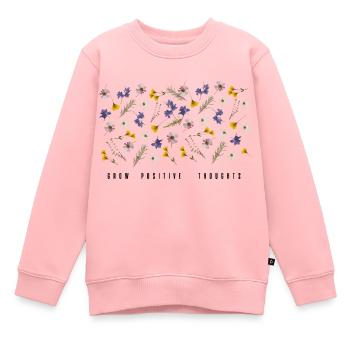Positive Gedanken wachsen lassen - Kinder Premium Organic Sweatshirt - Rosa - Vorne - AI Model Kid Female (0cm)